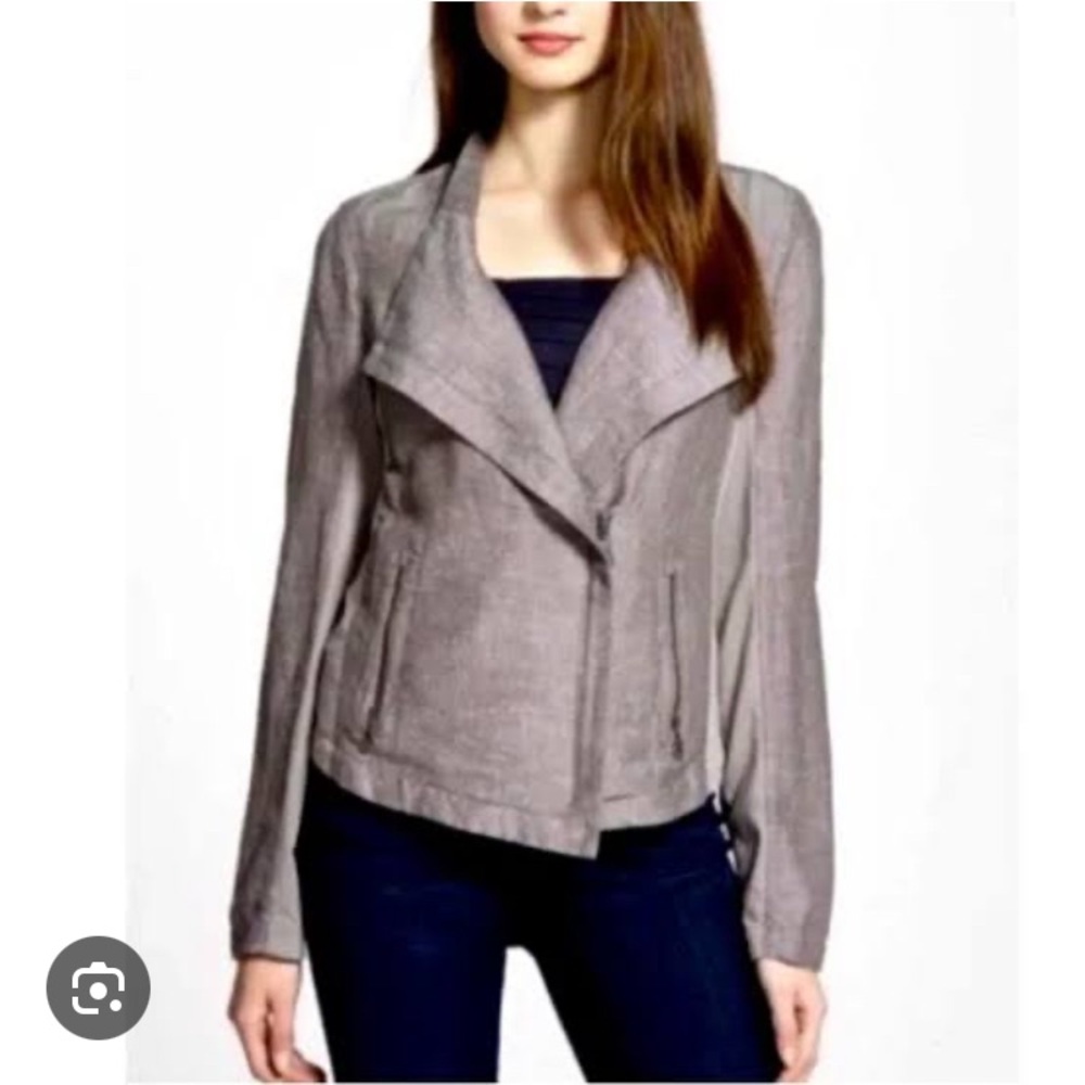 NIC+ZOE Gray Draped Front Jacket